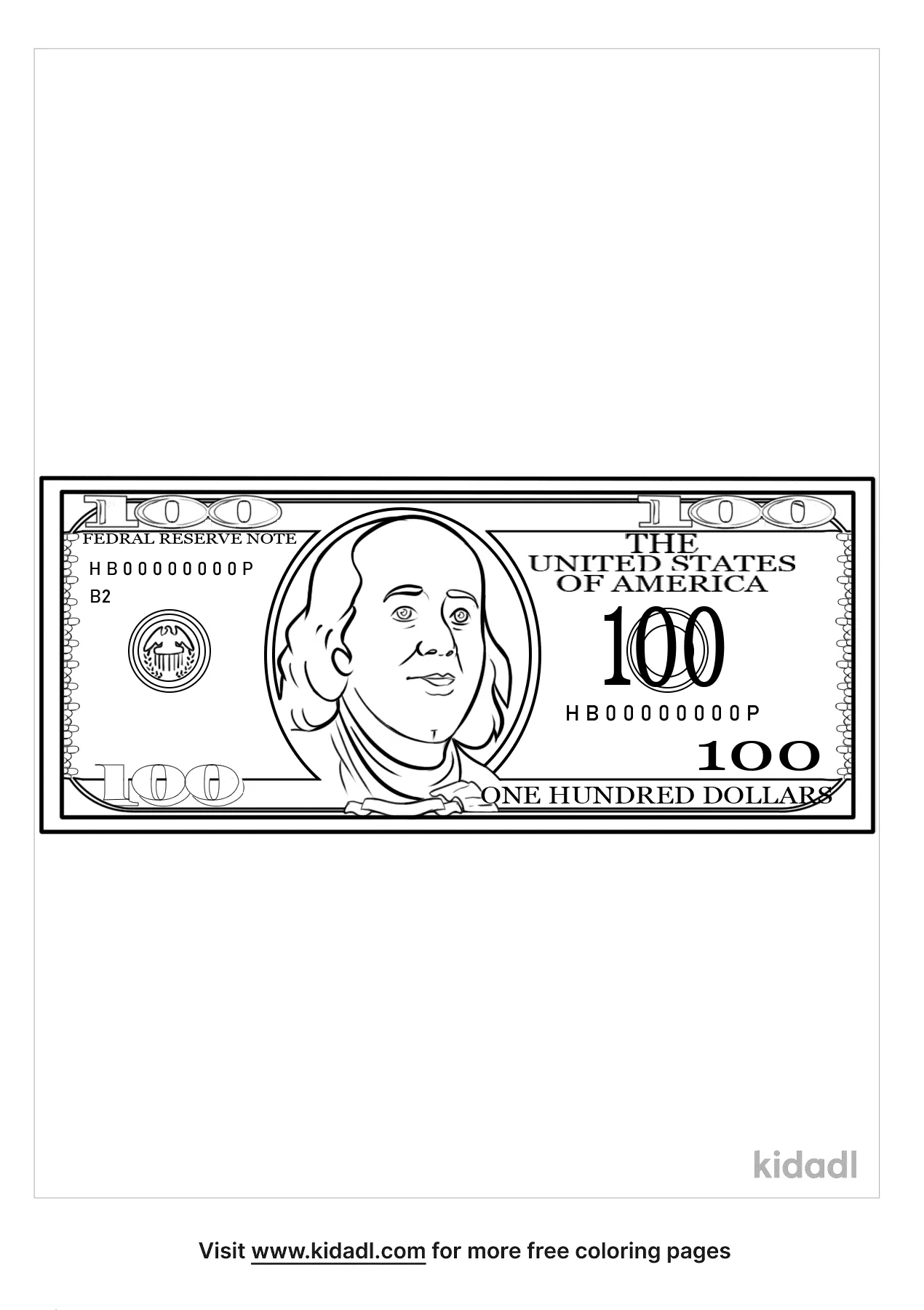 Printable Dollar Bill Coloring Page | My XXX Hot Girl