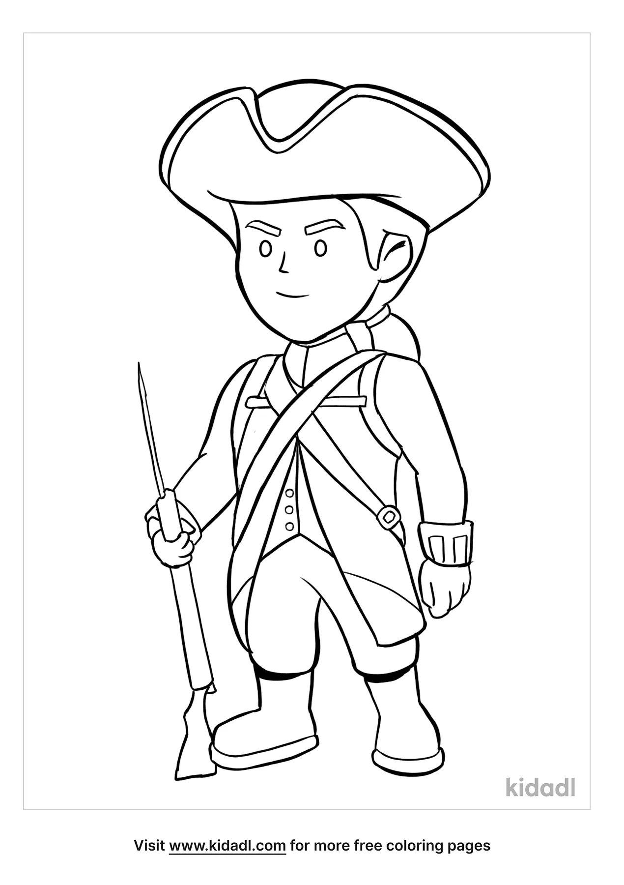 1776 Soldier Coloring Page | Free People Coloring Page | Kidadl