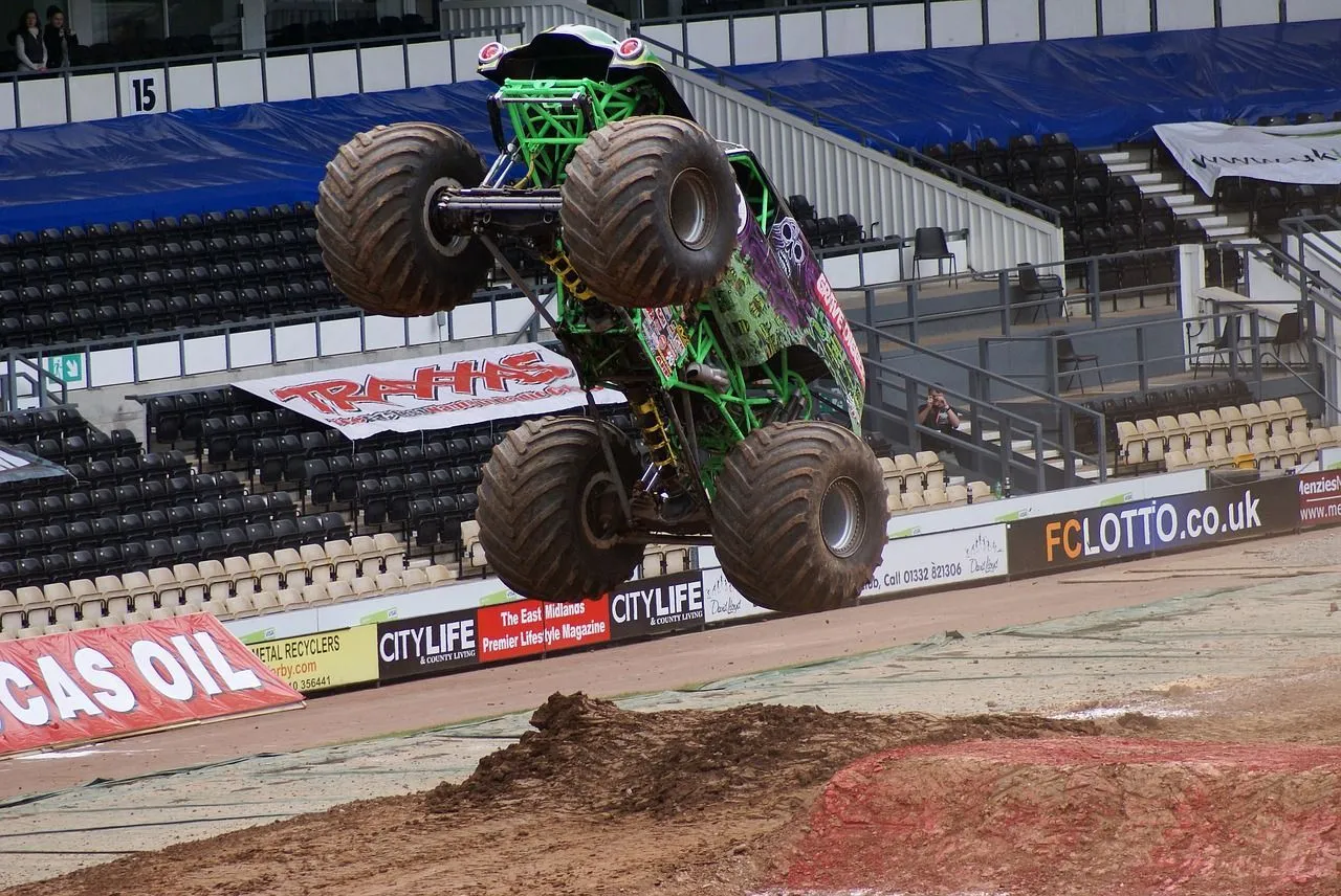 Large rear wheels are necessary for certain monster jam events that truck frequently.