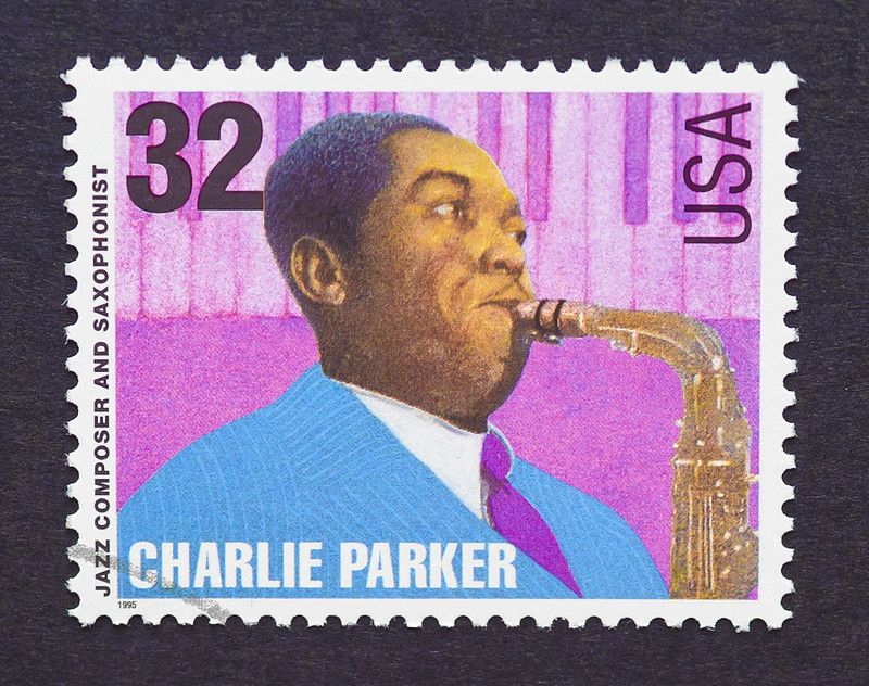 Old Postage stamp of Charlie Parker