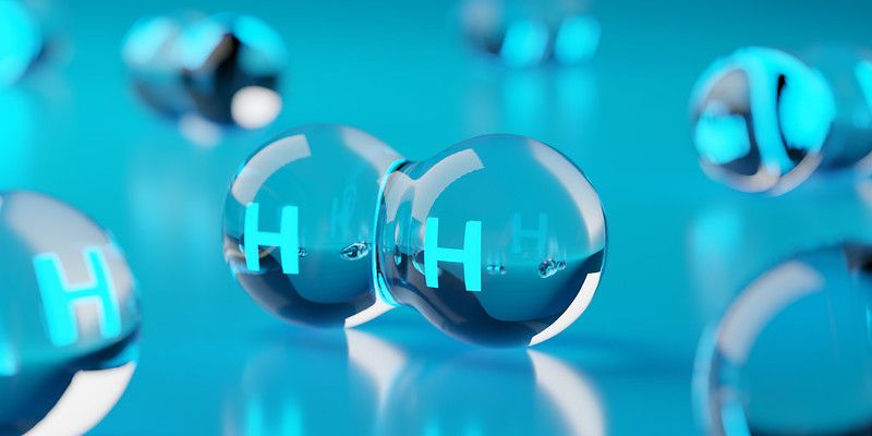 Abstract transparent hydrogen H2 molecules 