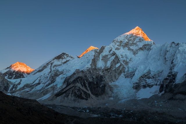Magnificent views of Mount Everest are to be found in Nepal.