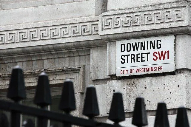 Iconic Downing Street Road sign