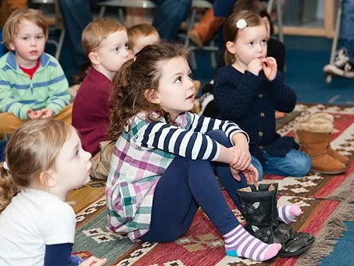 Children listening to a story