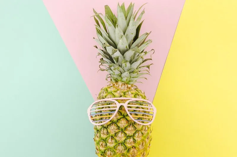 Pineapple with sunglasses