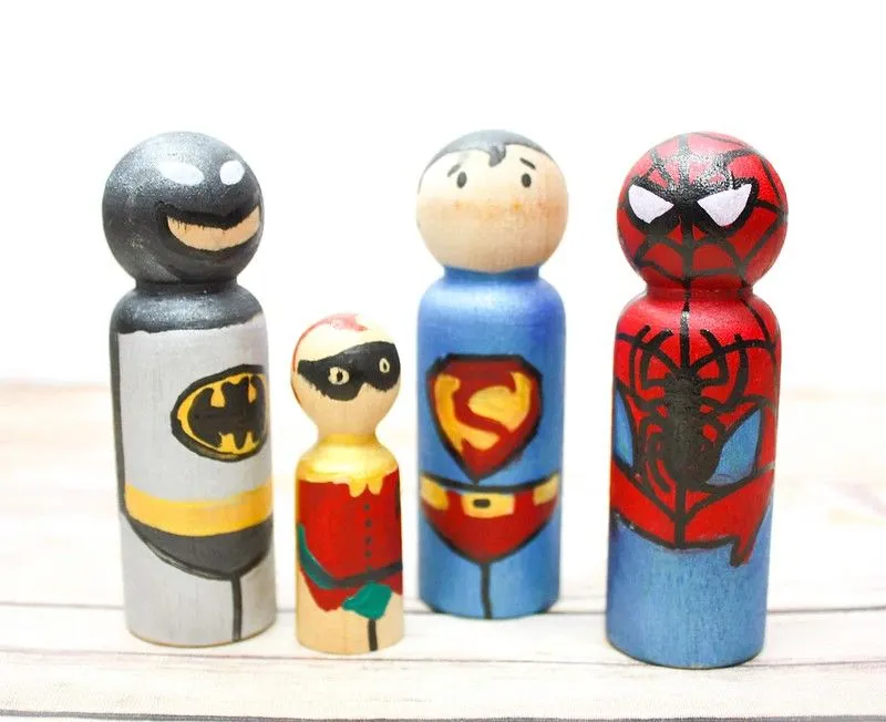 Superhero wooden pegs
