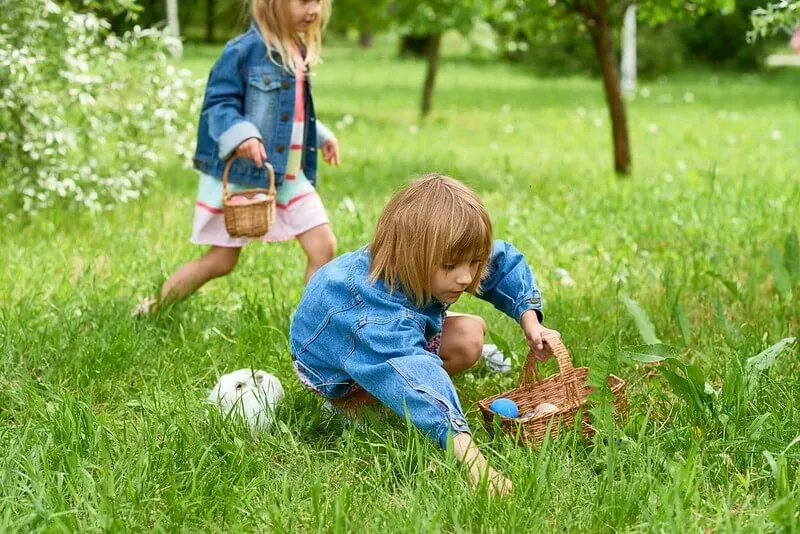 Easter egg hunt is a fun activity and is a bonding game.