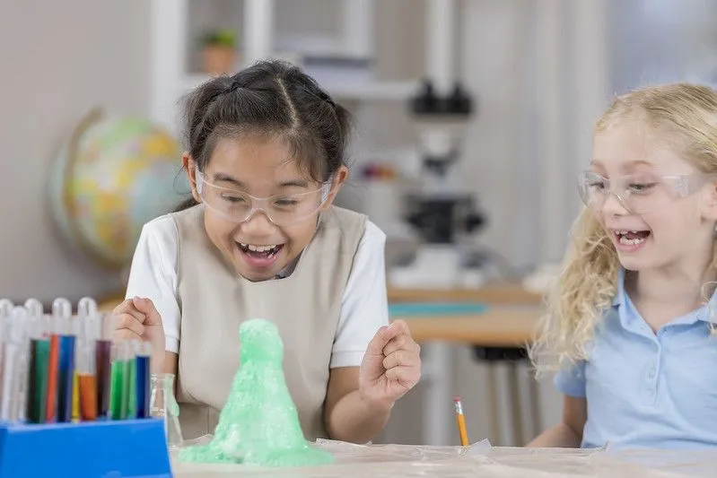 Children With Their Foaming Experiment