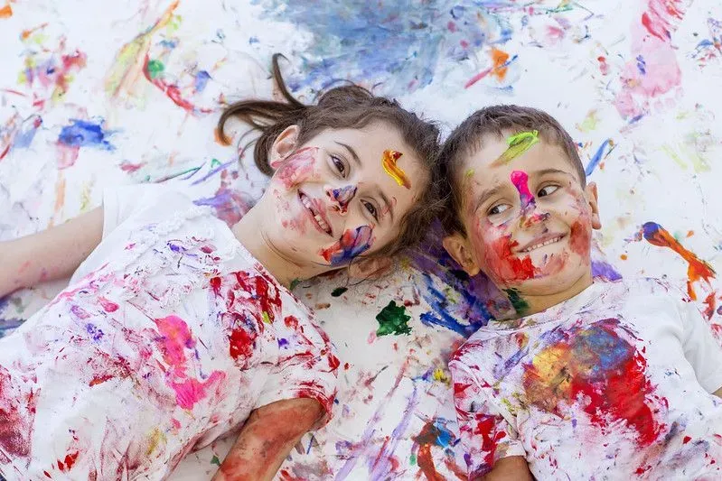 Finger painting is a fascinating and interesting activity for young kids.