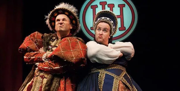 Two Tudors in Horrible Histories live onstage 