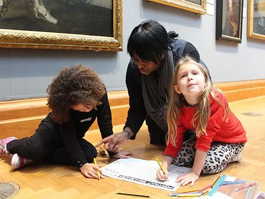 A family day out at a museum and gallery. Image
