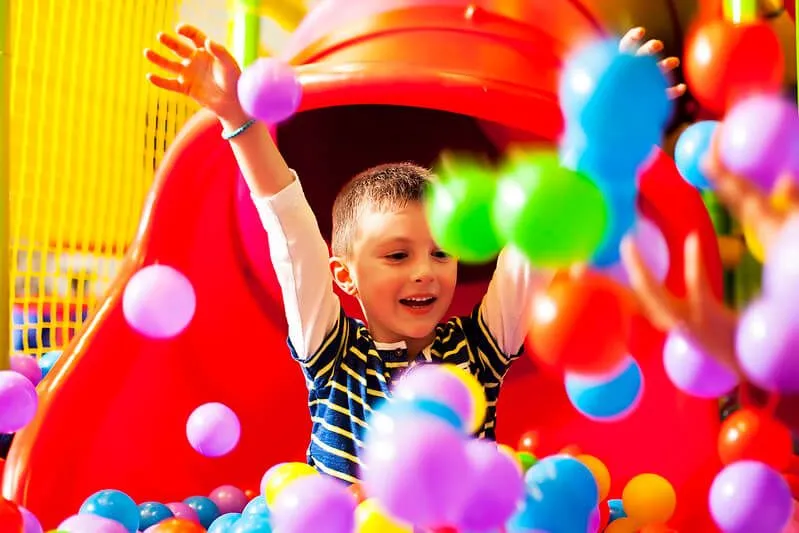 Child enjoying indoor playgrounds in London.