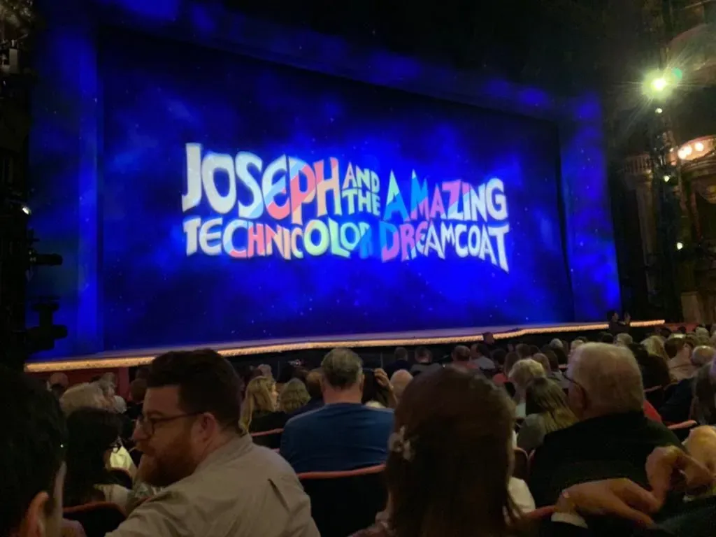 The view from my seat at Joseph and The Amazing Techniolor Dreamcoat at the London Palladium