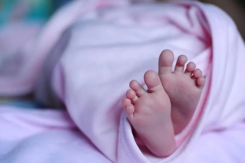 Close up of a baby's feet