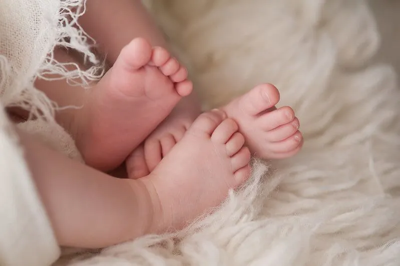 Close up of baby's feet