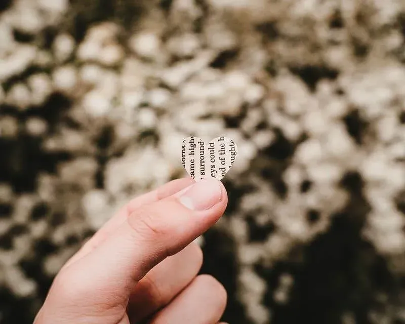 Paper heart to include in your new bound book