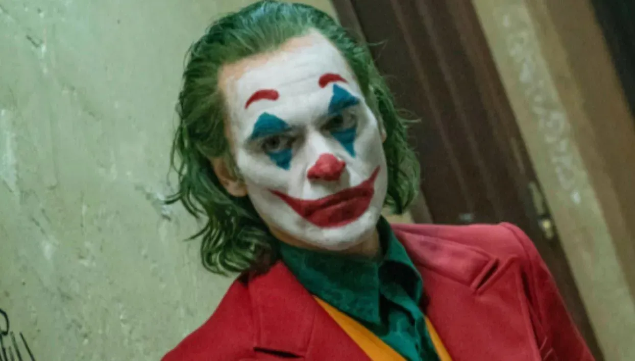 Joaquin Phoenix as the Joker.