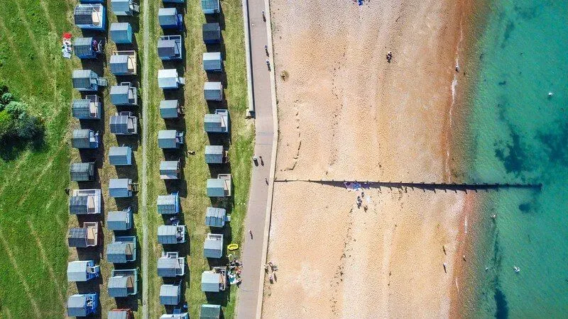 An airview of Whistable seafront