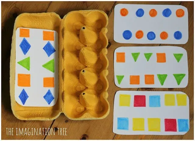 Egg box maths activity, great block activities for preschool kids