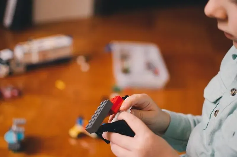 Chopstick lego challenge, great block activities for preschool kids