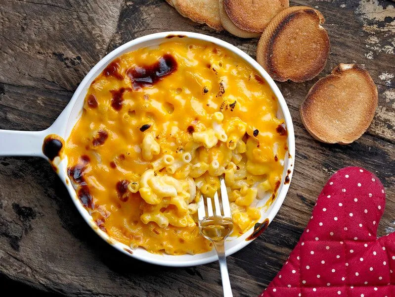 Easy mac and cheese created with easy recipe idea for new parents