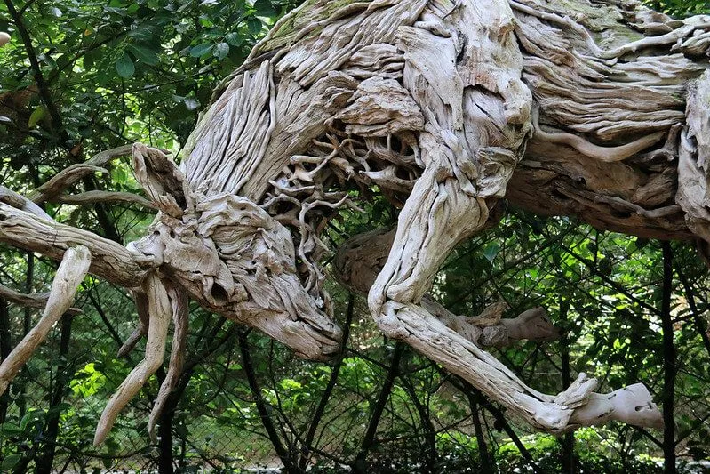 sculpture of a horse carved from wood