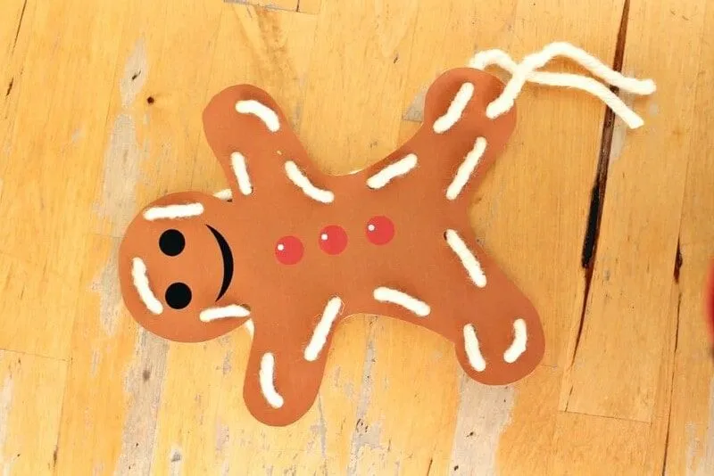 Gingerbread Man Lacing Card Gingerbread Man Craft