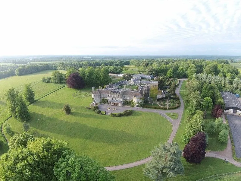 Exterior of Lucknam Park in Cotswolds, one of our favourite luxurious family spas in the UK.