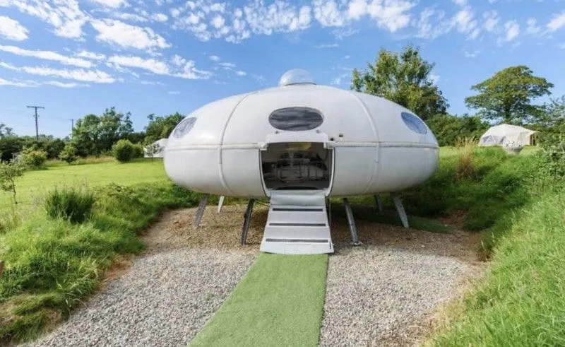 Unusual UFO-themed luxury campsite.