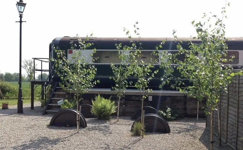 Stay in a refurbished train carriage in Skipwith Station.
