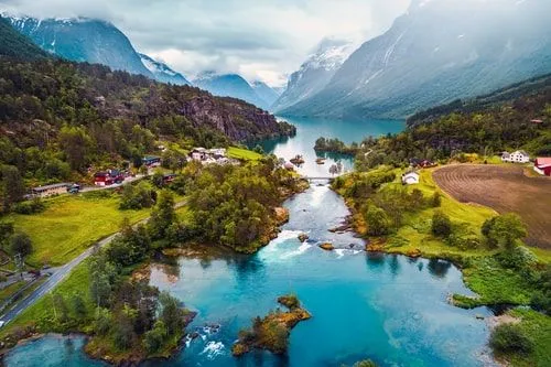 Beautiful Norwegian mountain landscape.