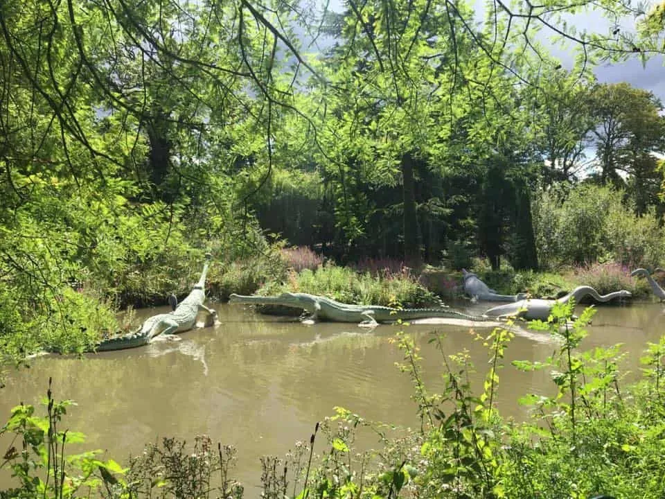 Crocodile pond at Crystal Palace Park.