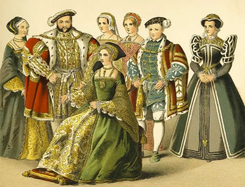 Henry VIII, his wives and his son. 