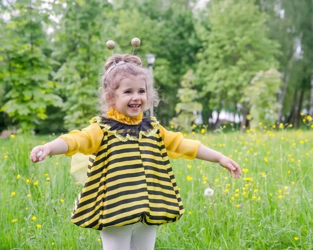 Girl dressed as a bee