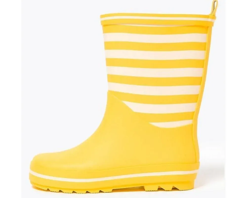 Yellow Striped Wellies for kids.