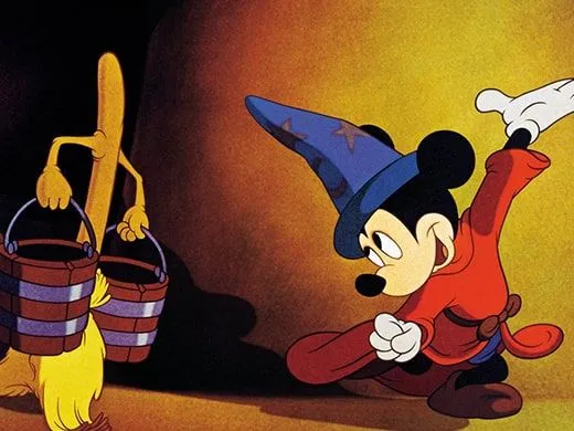 Mickey Mouse in Disney's Fantasia with a mop.
