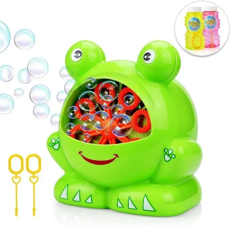 Green frog-shaped bubble machine.