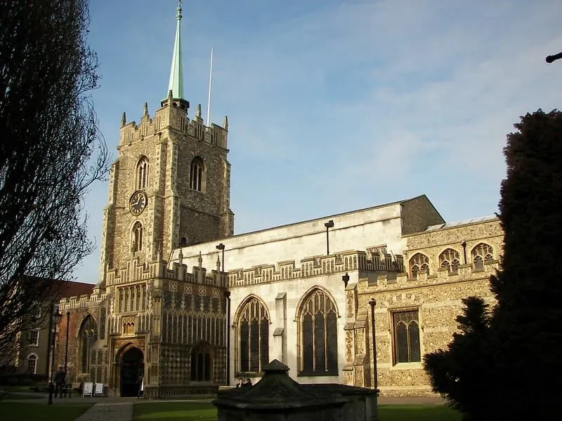 The Cathedral in Chelmsford on a clear sunny day, built over 800 years ago.