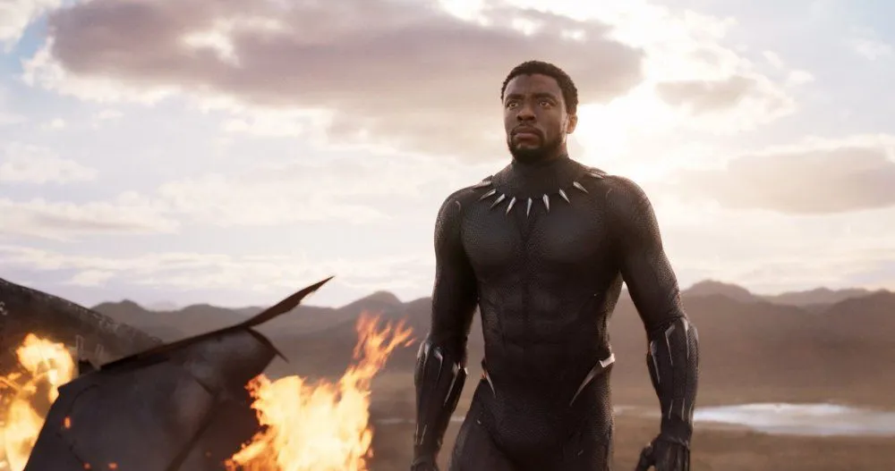 A shot of King T'Challa from The Black Panther movie.