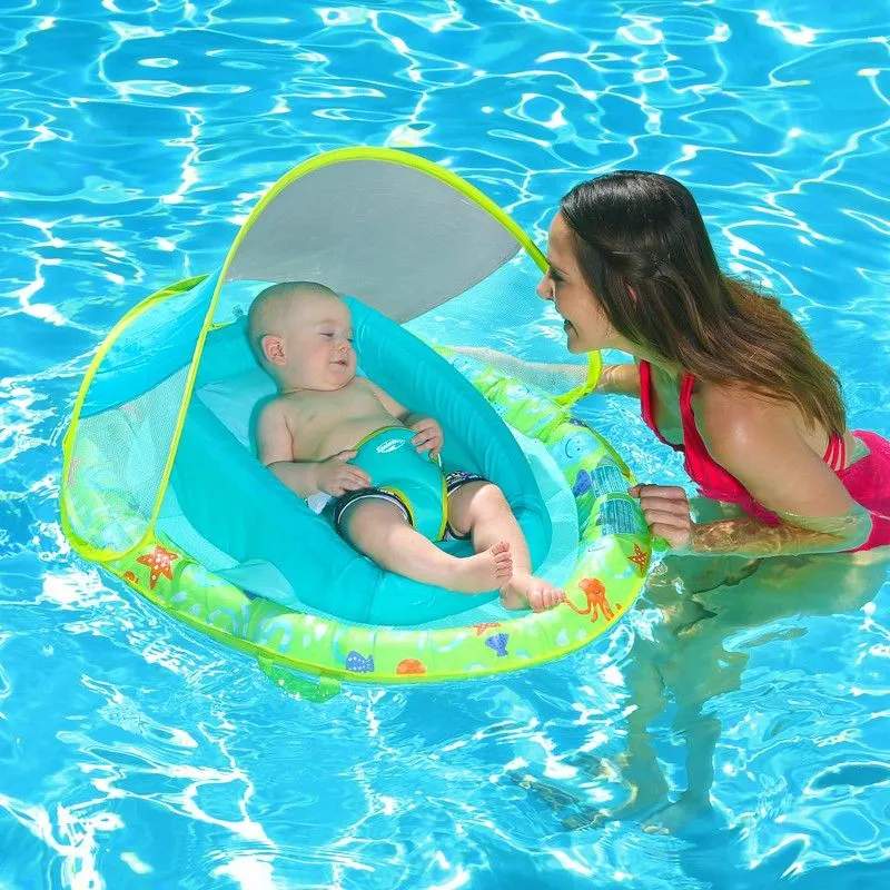 Baby Swimming Ring Sinwind Shark Baby Swimming Ring Baby Swimming Ring Inflatable Swimming Aid with PVC Swimming Seat for Toddlers 6 Months to 3 Years Pink