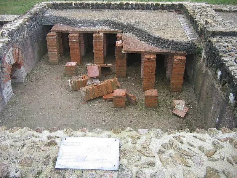 The hypocaust heating system, the first form of underfloor heating.