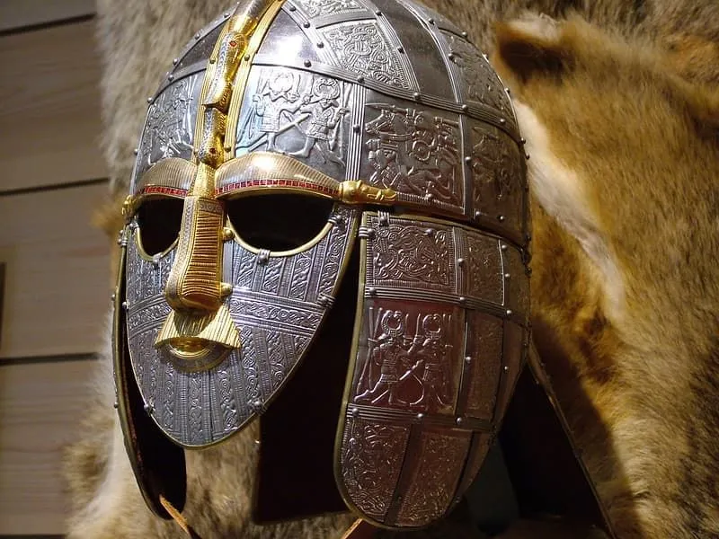 Anglo-Saxon metal helmet and mask armour.