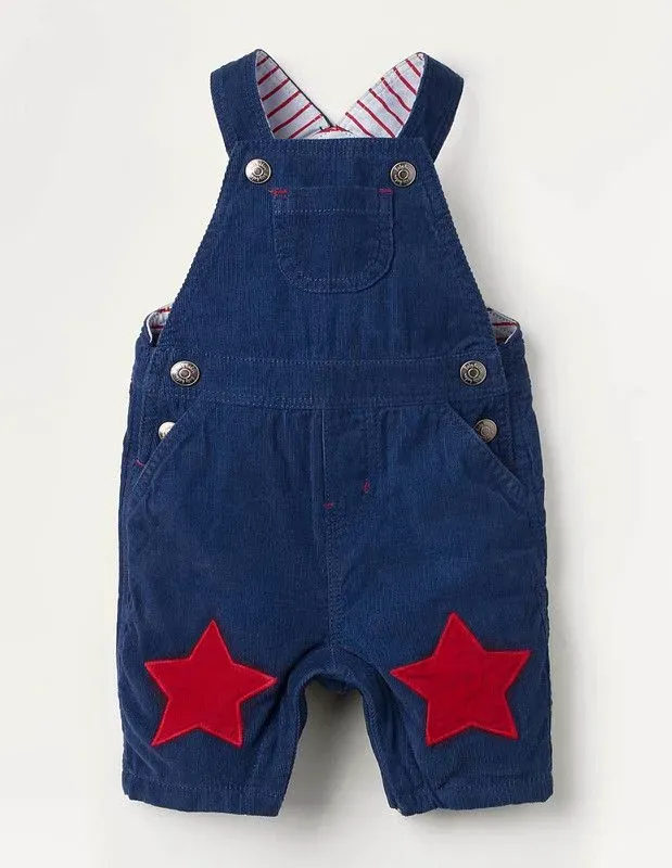 Jersey-Lined Cord Dungarees.