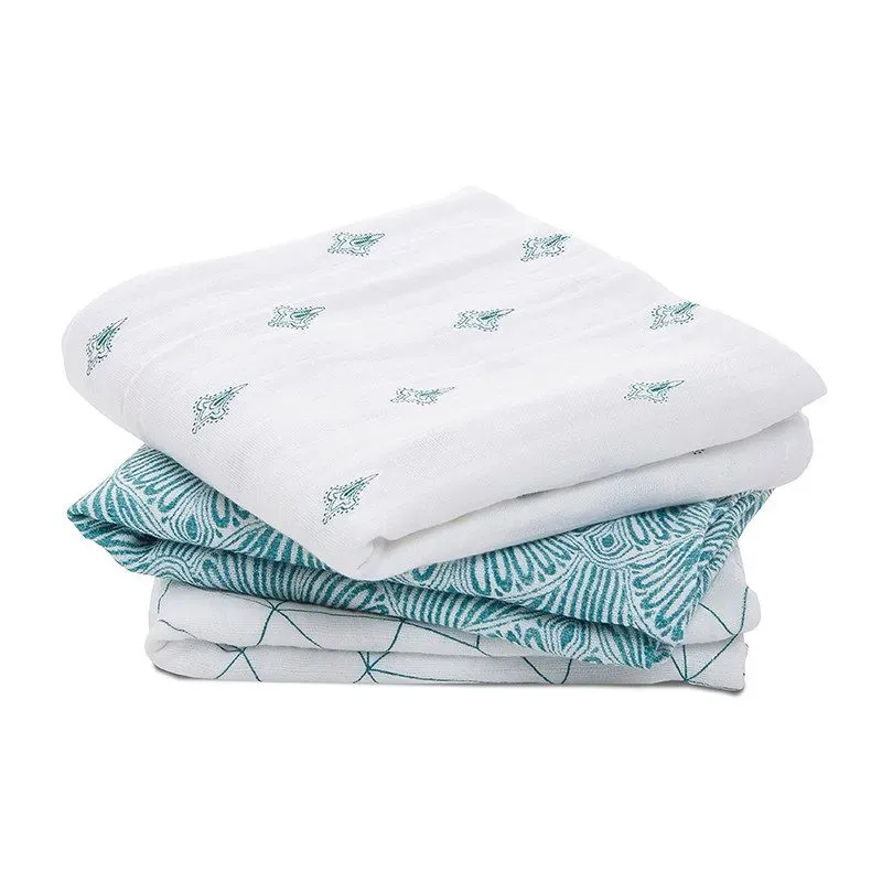 Aden + Anais 100% Cotton Musy Squares, 3-Pack.