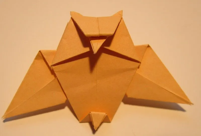 Orange Harry Potter origami Hedwig.