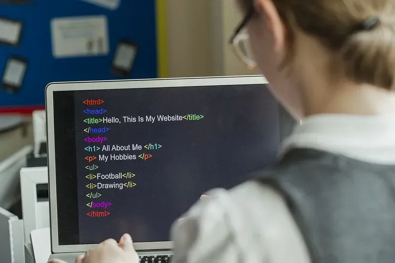 Girl Learning to code