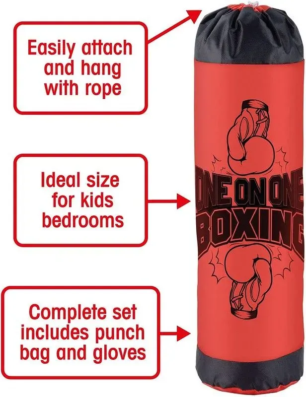 Toyrific Small Punching Bag For Kids With Gloves 
