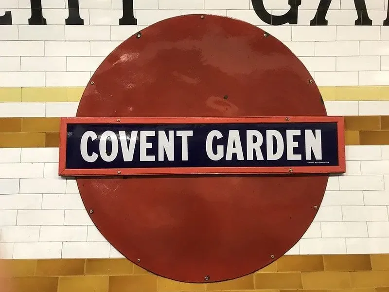 Covent Garden historic roundel in the underground station.