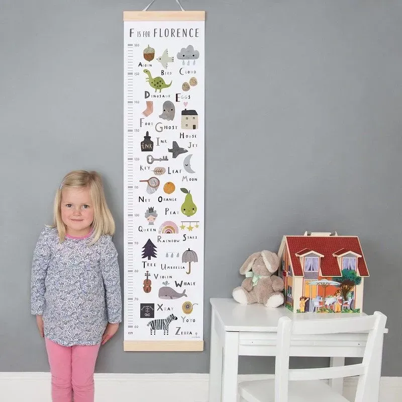 Made By Ellis Personalised Alphabet Height Chart.