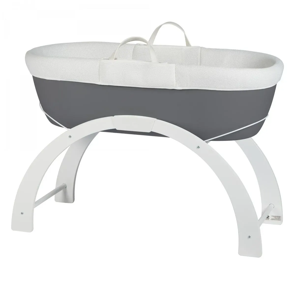Shnuggle Dreami Moses Basket with rocking stand.